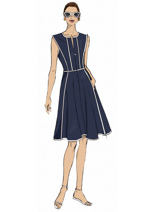 Butterick Schnittmuster B7076 – Damen Fit-and-Flare-Kleid in zwei Längen
