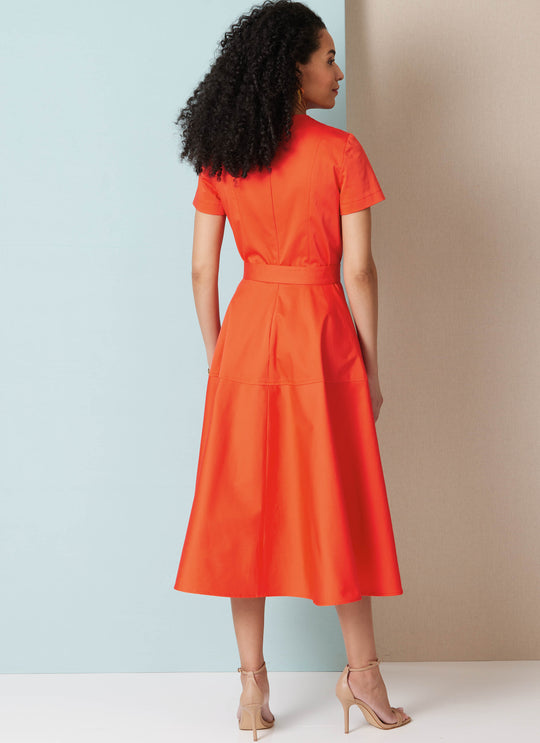 Butterick Schnittmuster B7077 – Damen Fit-and-Flare-Kleid mit Gürtel