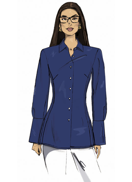 Butterick Schnittmuster B7078 – Damen Hemdbluse in zwei Längen