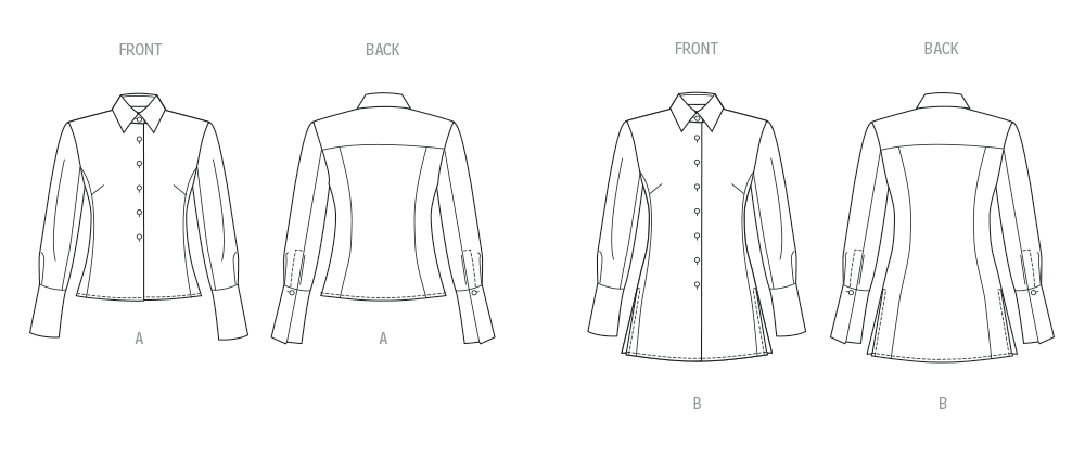 Butterick Schnittmuster B7078 – Damen Hemdbluse in zwei Längen