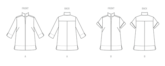 Butterick Schnittmuster B7080 – Damen Bluse mit Stehkragen