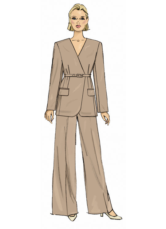 Butterick Schnittmuster B7081 – Damen Jacke mit Gürtel & Hose