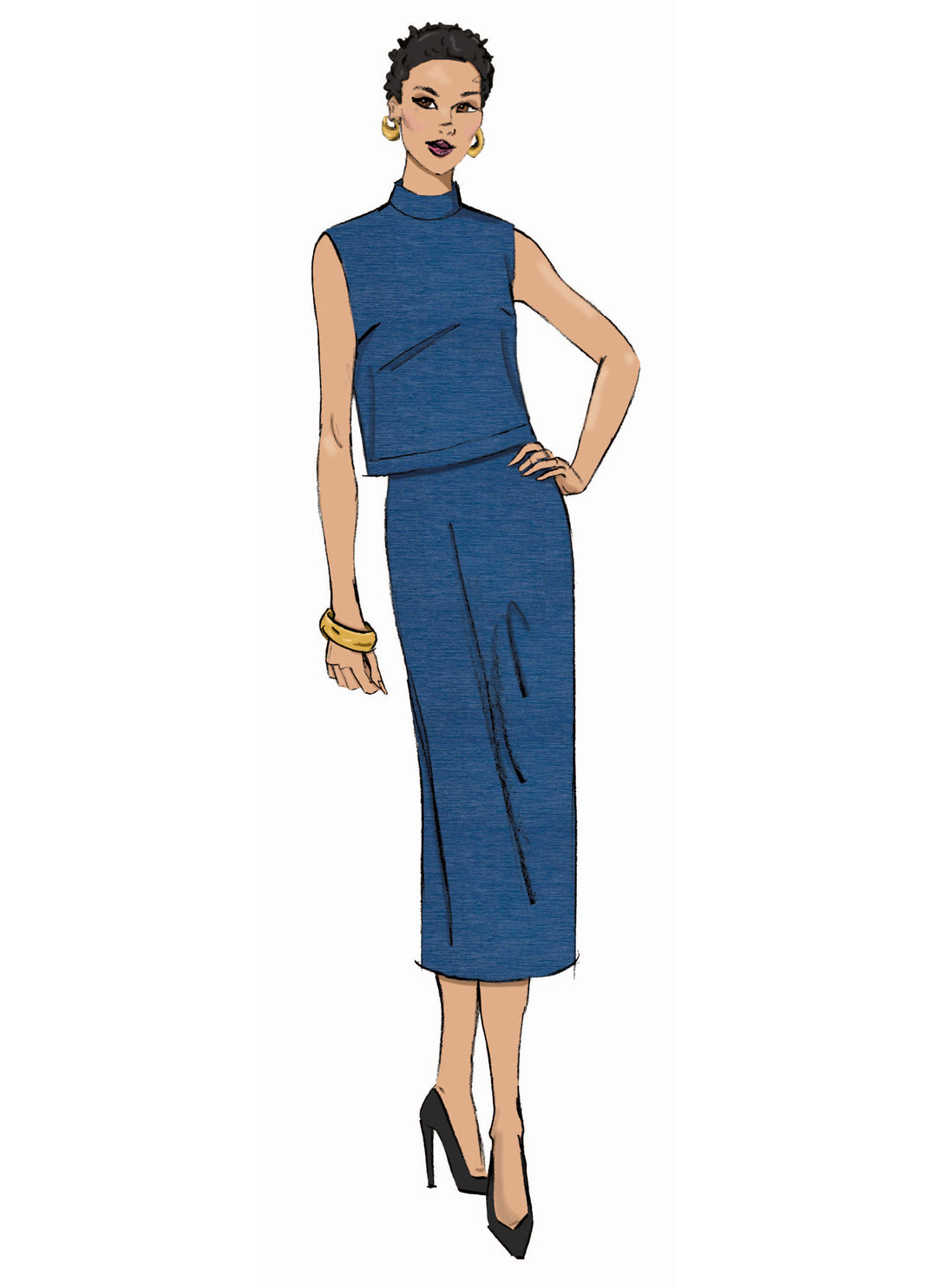 Butterick Schnittmuster B7082 – Damen Oberteil, Hose & Bleistiftrock