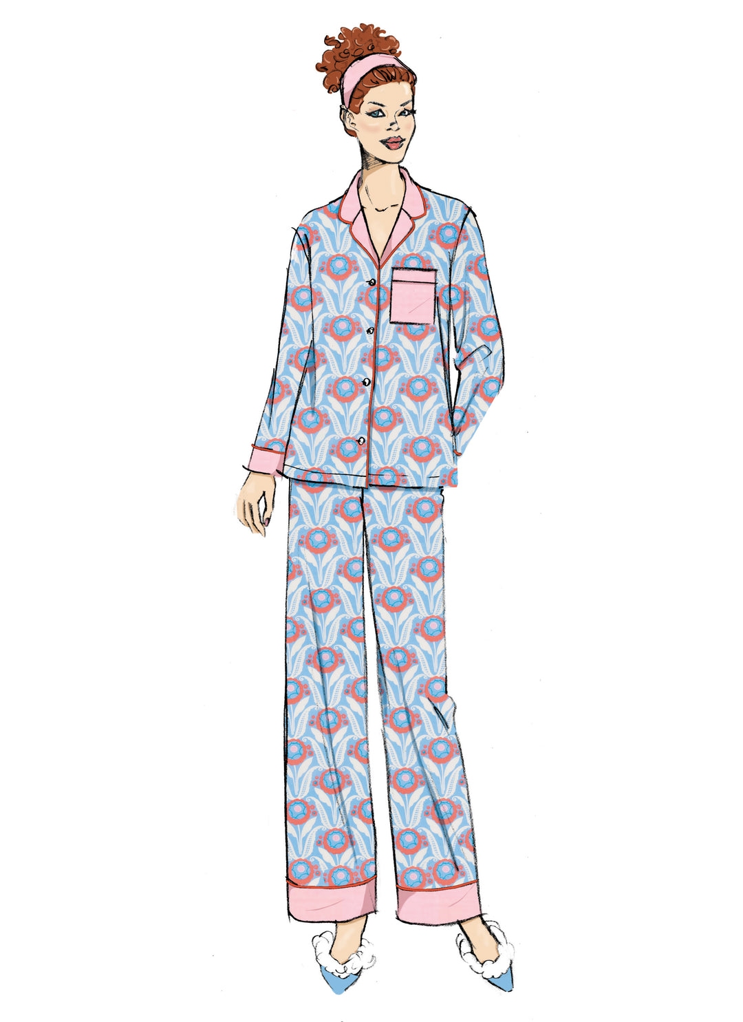 Butterick Schnittmuster B7083 – Damen Pyjama mit Hose oder Shorts