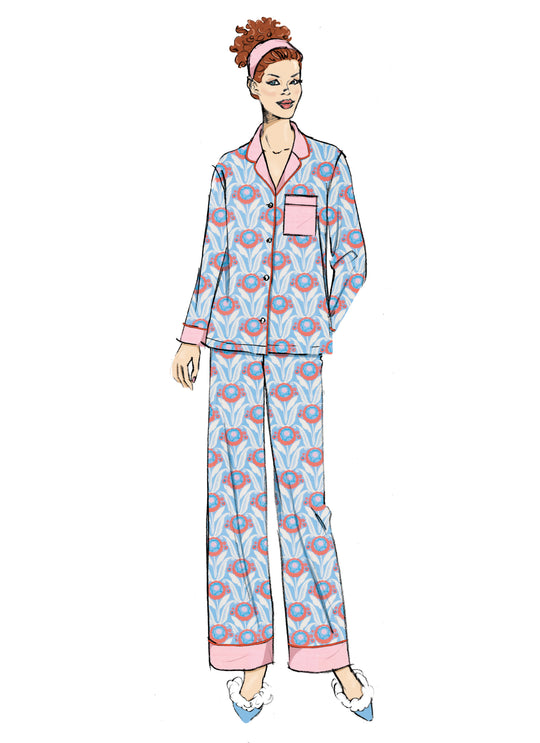 Butterick Schnittmuster B7083 – Damen Pyjama mit Hose oder Shorts