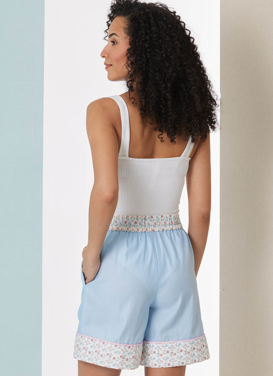 Butterick Schnittmuster B7083 – Damen Pyjama mit Hose oder Shorts