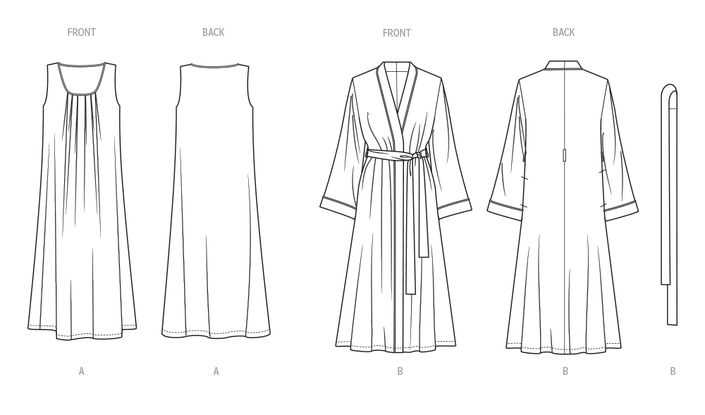 Butterick Schnittmuster B7084 – Damen Nachthemd & Morgenmantel