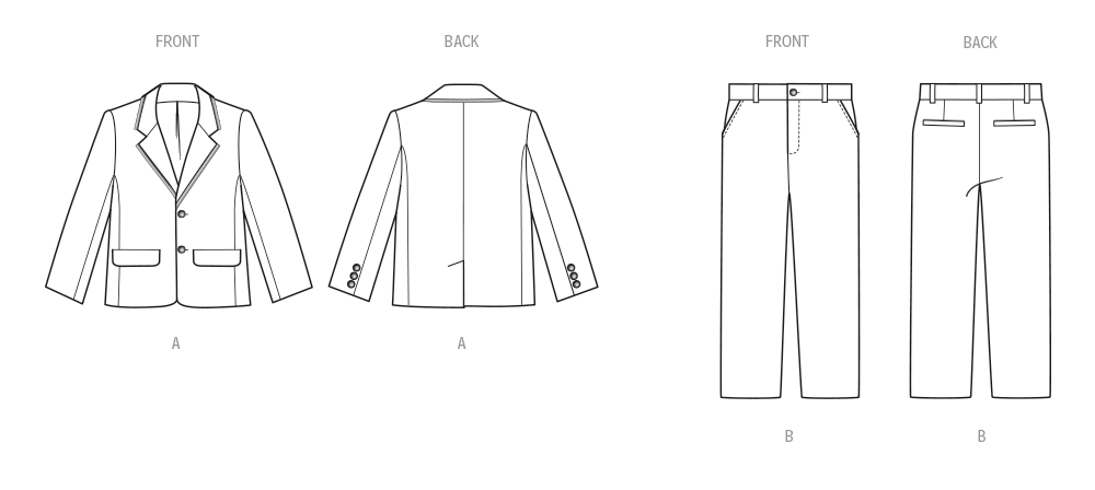Butterick Schnittmuster B7087 – Jungen Blazer & Hose