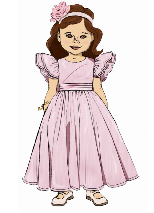 Butterick Schnittmuster B7088 – Kinderkleid in zwei Längen mit Schleife