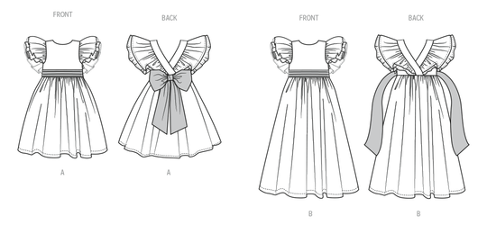 Butterick Schnittmuster B7088 – Kinderkleid in zwei Längen mit Schleife