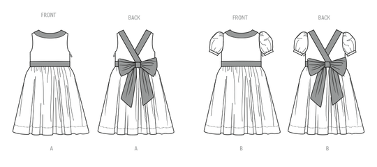 Butterick Schnittmuster B7089 – Mädchenkleid mit Ärmelvarianten