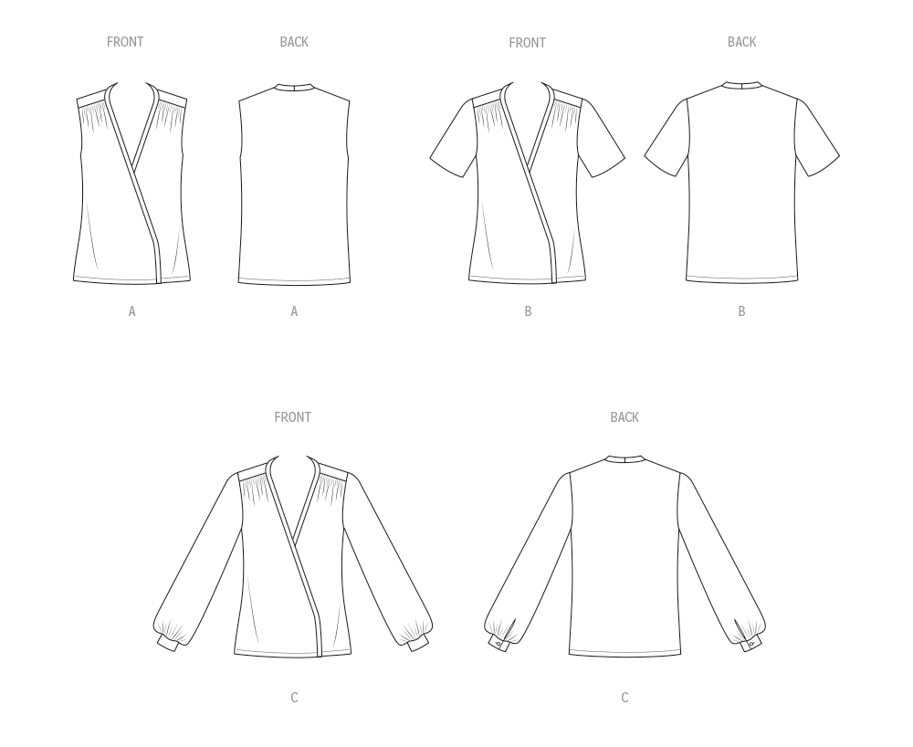 Butterick B7093 – Vintage Damenbluse der 1980er Jahre