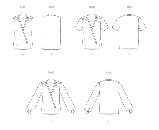 Butterick B7093 – Vintage Damenbluse der 1980er Jahre