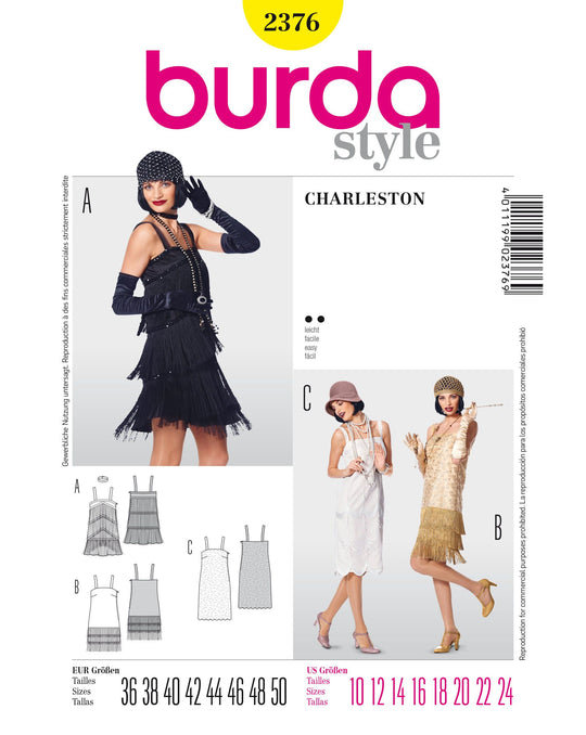 Burda Schnittmuster 2376 Charleston Damenkleider