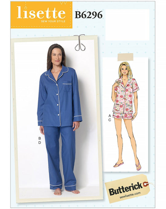 Butterick Schnittmuster B6296 Schlafwäsche Damen Top Hose Pants
