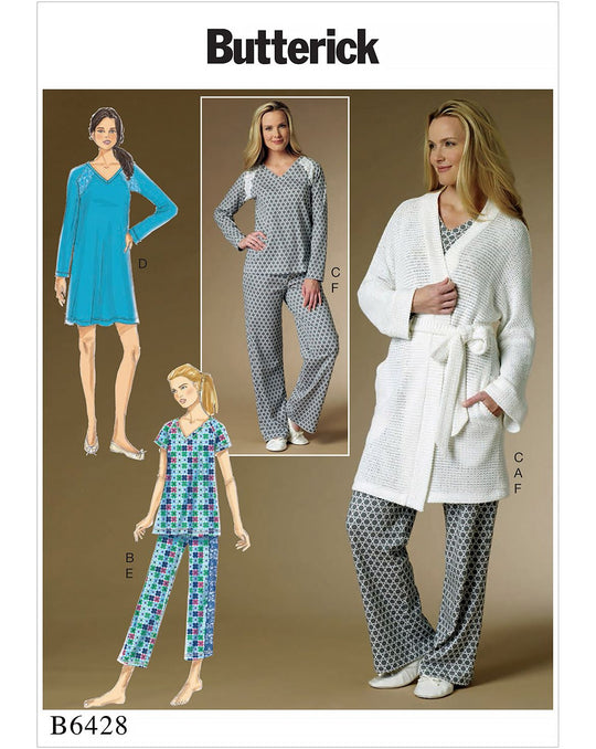 Butterick Schnittmuster B6428 Damen Top Bademantel Hose