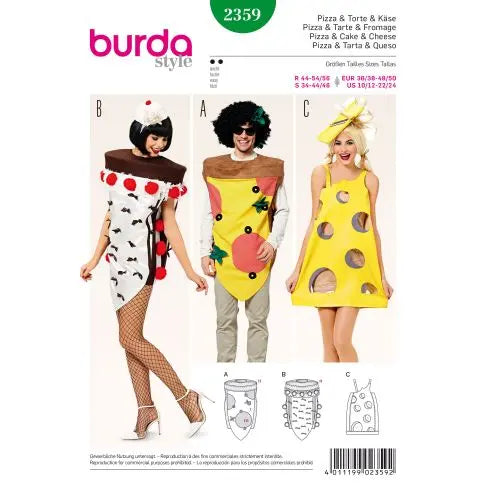 Burda Schnittmuster 2359 Pizza, Torte, Käse