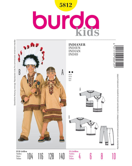 Burda Schnittmuster 5812 Burda Schnittmuster Indianerpäarchen