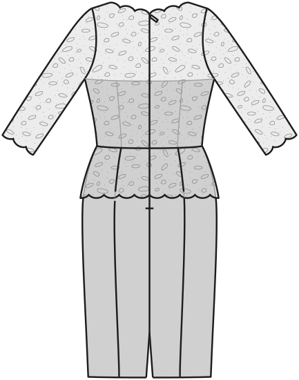 Burda Schnittmuster 6646 Abendkleid und Spitzenoberteil für Damen