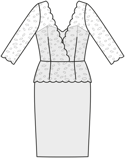 Burda Schnittmuster 6646 Abendkleid und Spitzenoberteil für Damen