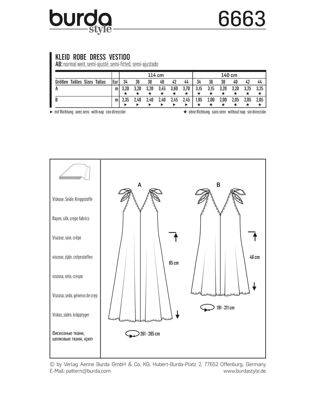 Burda Schnittmuster 6663 Kleid