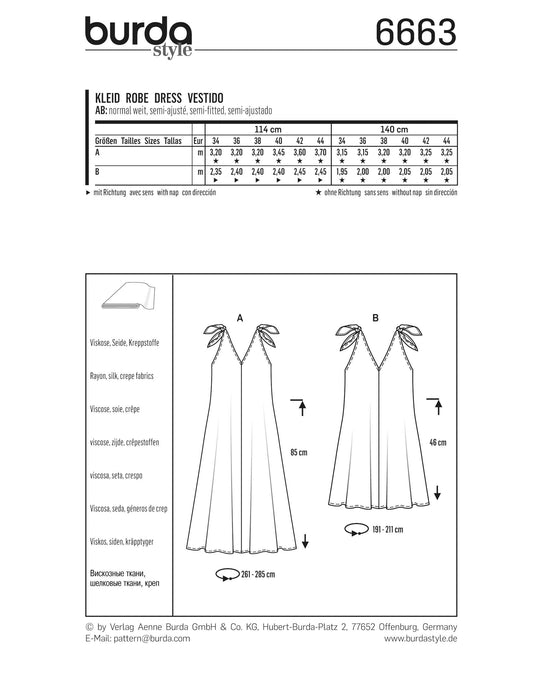 Burda Schnittmuster 6663 Kleid
