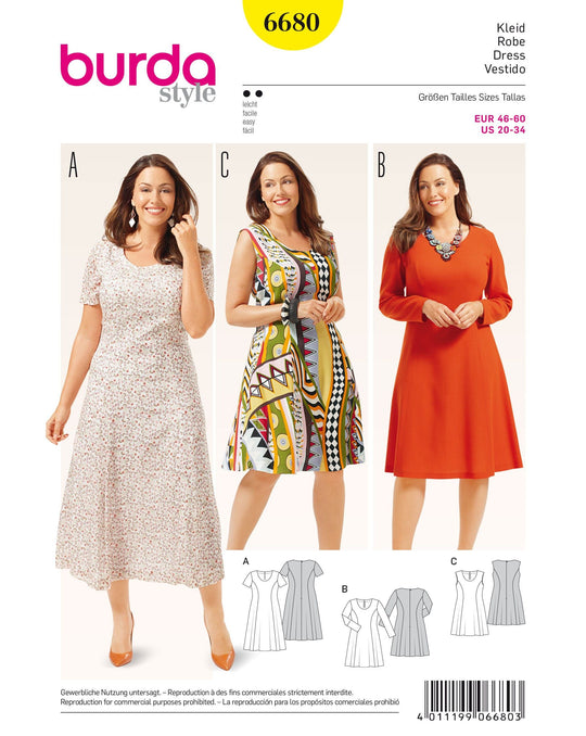 Burda Schnittmuster 6680 Kleid