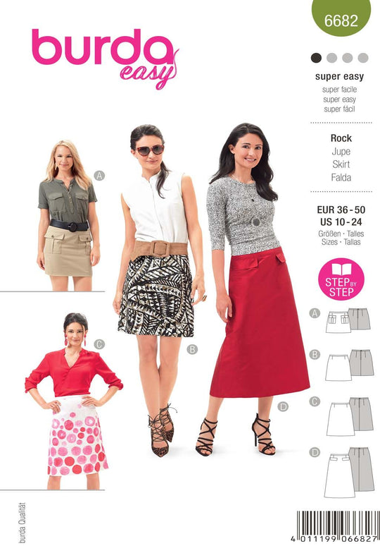Burda Schnittmuster 6682 Rock für Damen