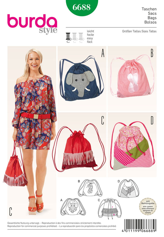 Burda Schnittmuster 6688 Taschen