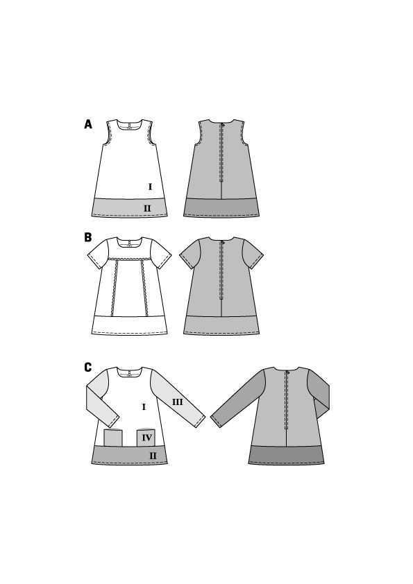 Burda Schnittmuster 9380 Kleid für Mädchen