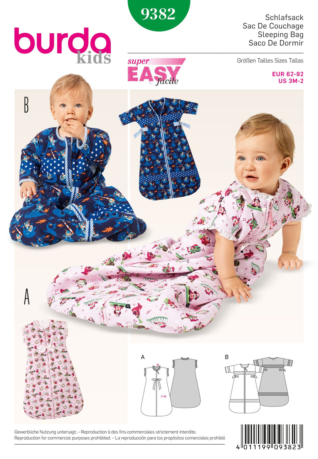 Burda Schnittmuster 9382 Schlafsack – Schnittmuster-Online
