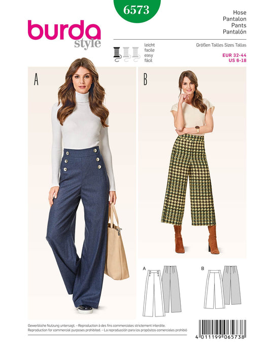 Burda Schnittmuster 6573 Hosen