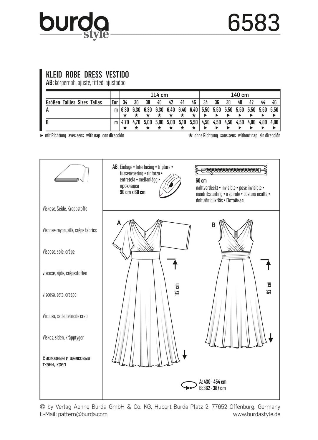 Burda Schnittmuster 6583 Kleid
