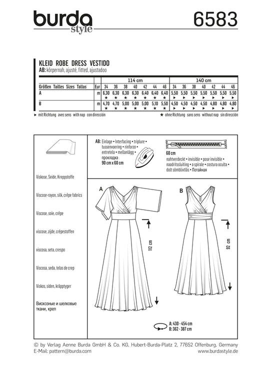 Burda Schnittmuster 6583 Kleid