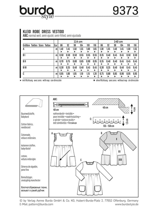 Burda Schnittmuster 9373 Kleid