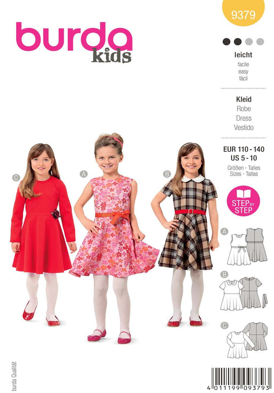 Burda Schnittmuster 9379 Mädchenkleid
