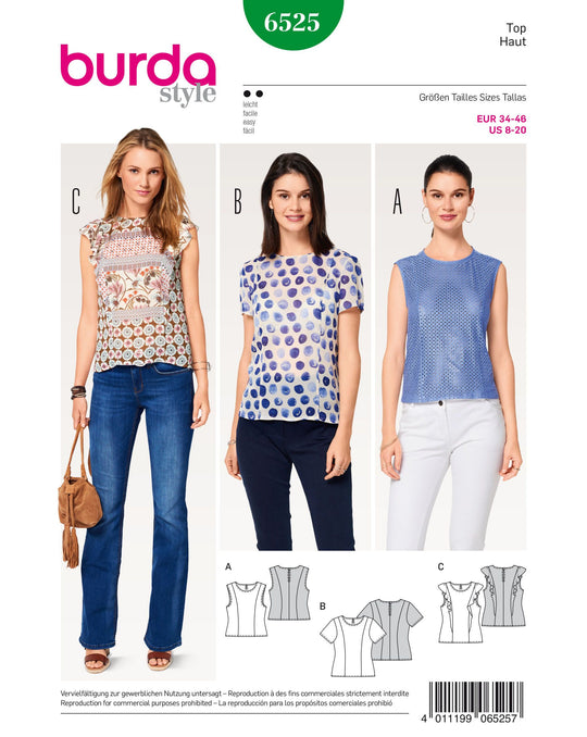 Burda Schnittmuster 6525 Top