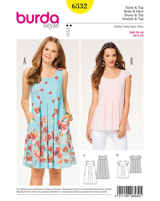 Burda Schnittmuster 6532 Kleid & Top