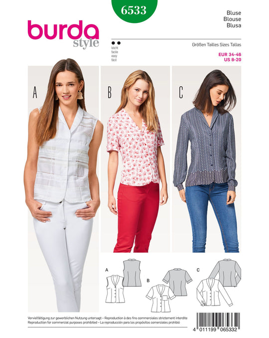 Burda Schnittmuster 6533 Bluse