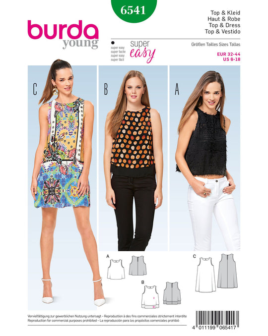 Burda Schnittmuster 6541 Top & Kleid