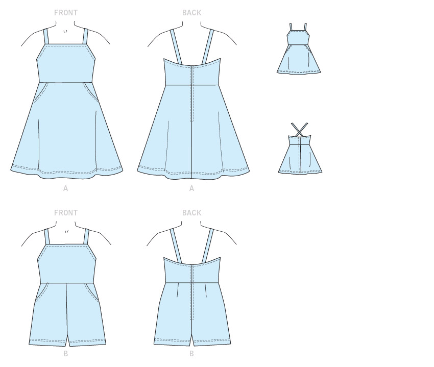 Kwik Sew Schnittmuster K0258 Puppen und Mädchen Kleid