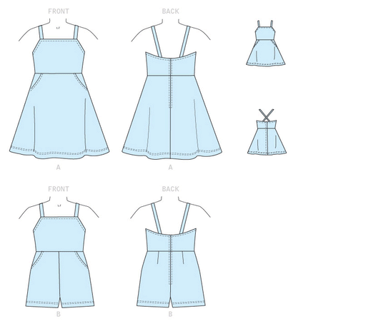 Kwik Sew Schnittmuster K0258 Puppen und Mädchen Kleid