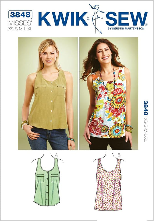 Kwik Sew Schnittmuster K3848 – Damen Tops in zwei sommerlichen Varianten