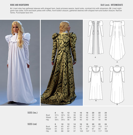 McCalls Cosplay Schnittmuster M2053 Mystische Robe & Nachtwäsche