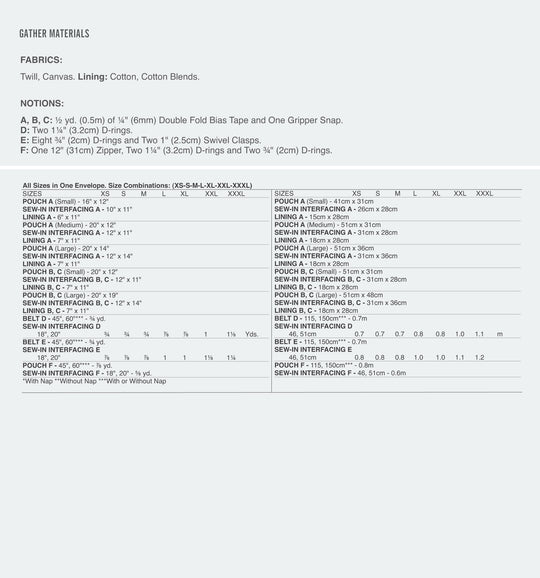 McCalls Cosplay Schnittmuster M2071 Gürtel und Beutel