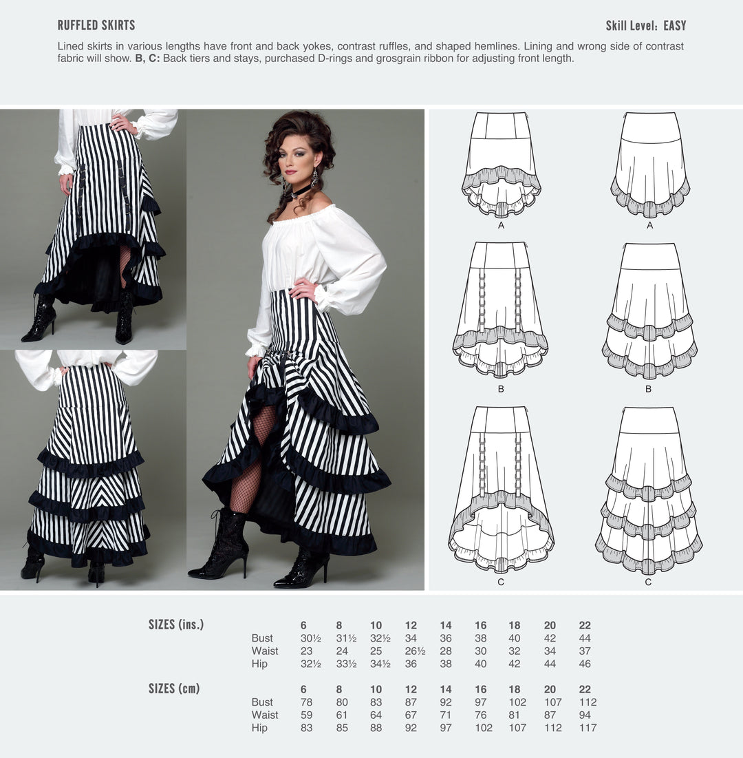 McCalls Cosplay Schnittmuster M2072 Burlesque Rock