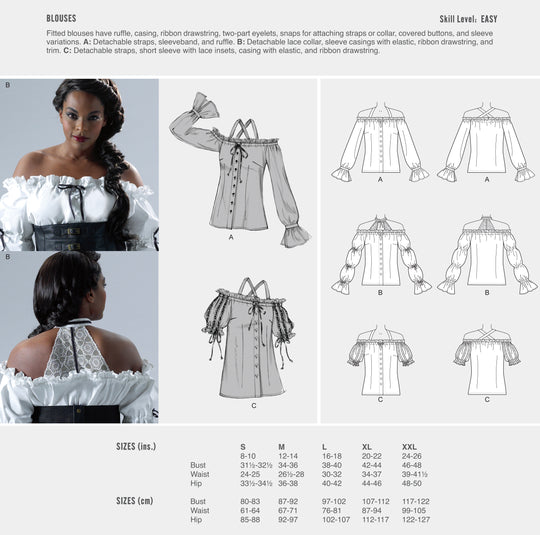 McCalls Cosplay Schnittmuster M2079 Piratinnen - Bluse