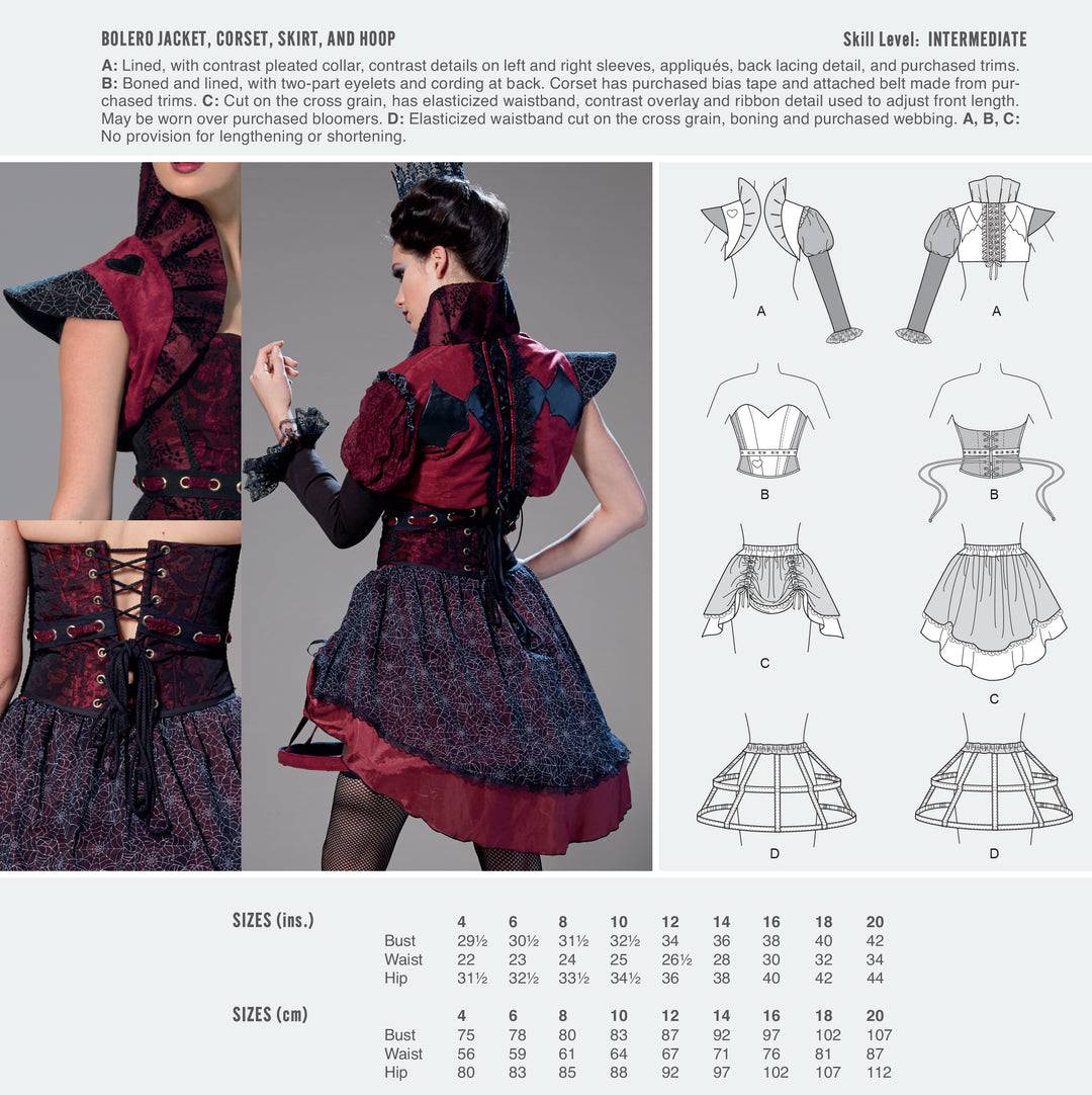McCalls Cosplay Schnittmuster M2102 Damen Top Rock