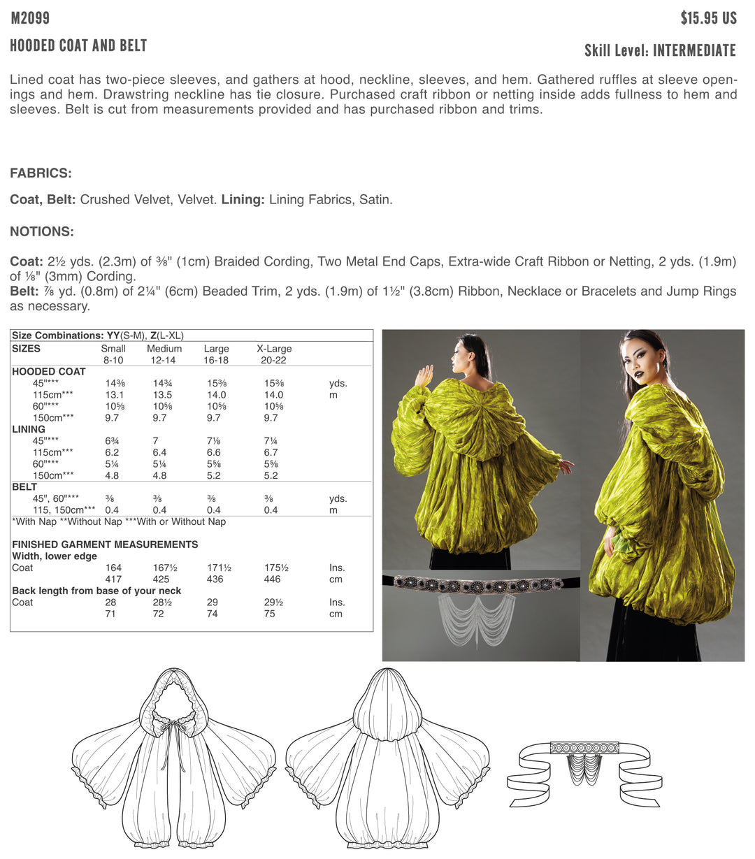 McCalls Cosplay Schnittmuster M2099 Damen Cape