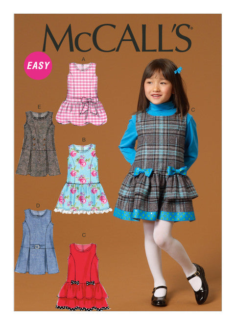 McCalls Schnittmuster M7008 Jumper mit tiefem Taillenbund für Mädchen